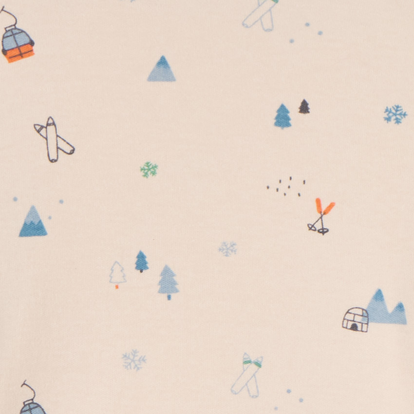 Playera de cuello alto con estampado de esquí para bebé niño 