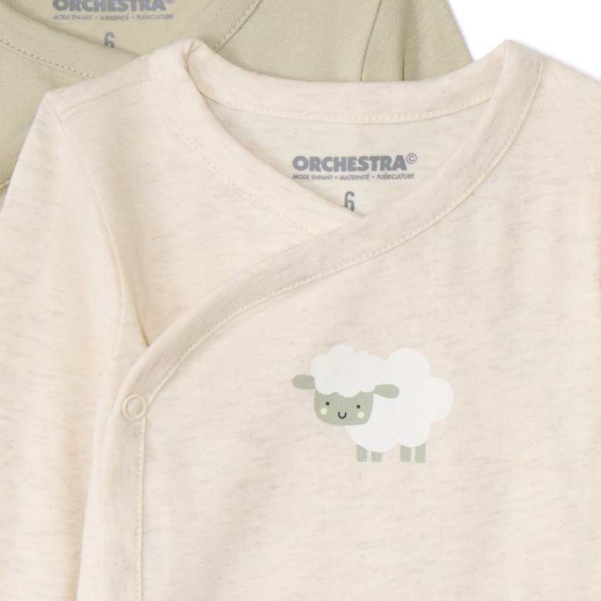 Lote de 7 bodies de manga larga fantasía para bebé con aperturas diferentes según la edad 