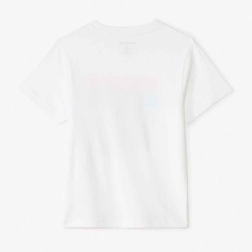 Camiseta de manga corta unicolor con estampado divertido para niño 