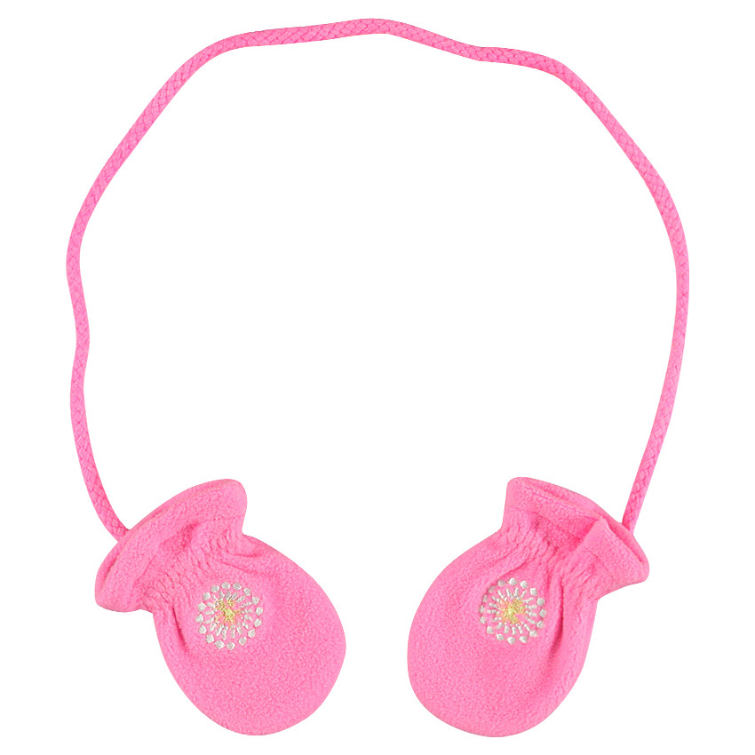 Manoplas micropolares unidas con motivo bordado 