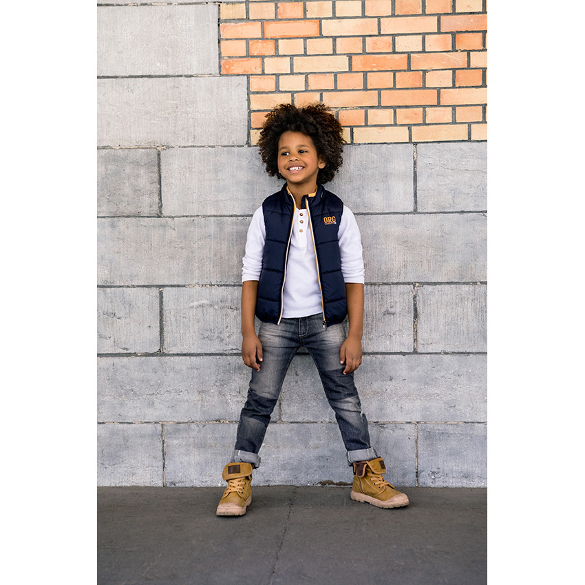 Júnior - Vaqueros corte slim efecto usado con desgastado de fantasía 