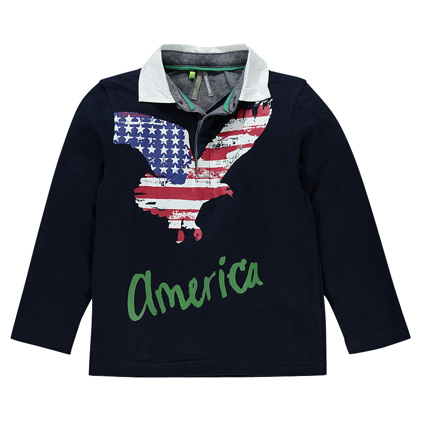 Polo manga larga con motivo con estampado 