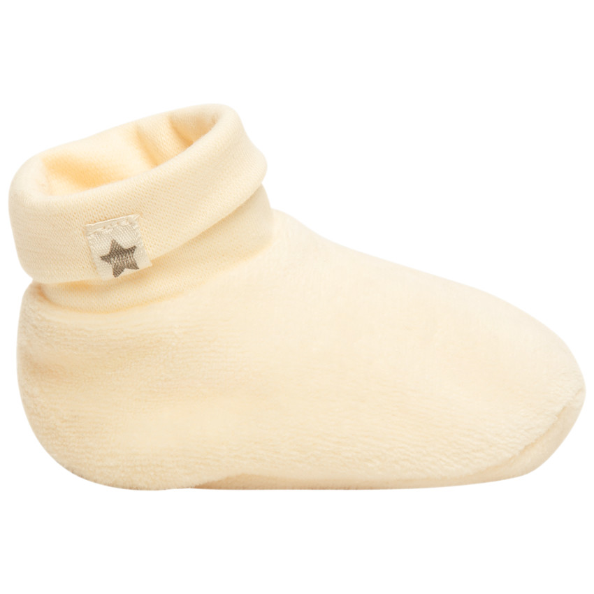 Patucos de terciopelo con etiqueta estrella para bebé 