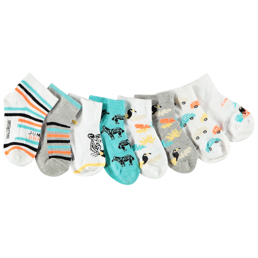 Pack de 8 pares de calcetines cortos para bebé niño  Additional Pack de 8 pares de calcetines cortos para bebé niño