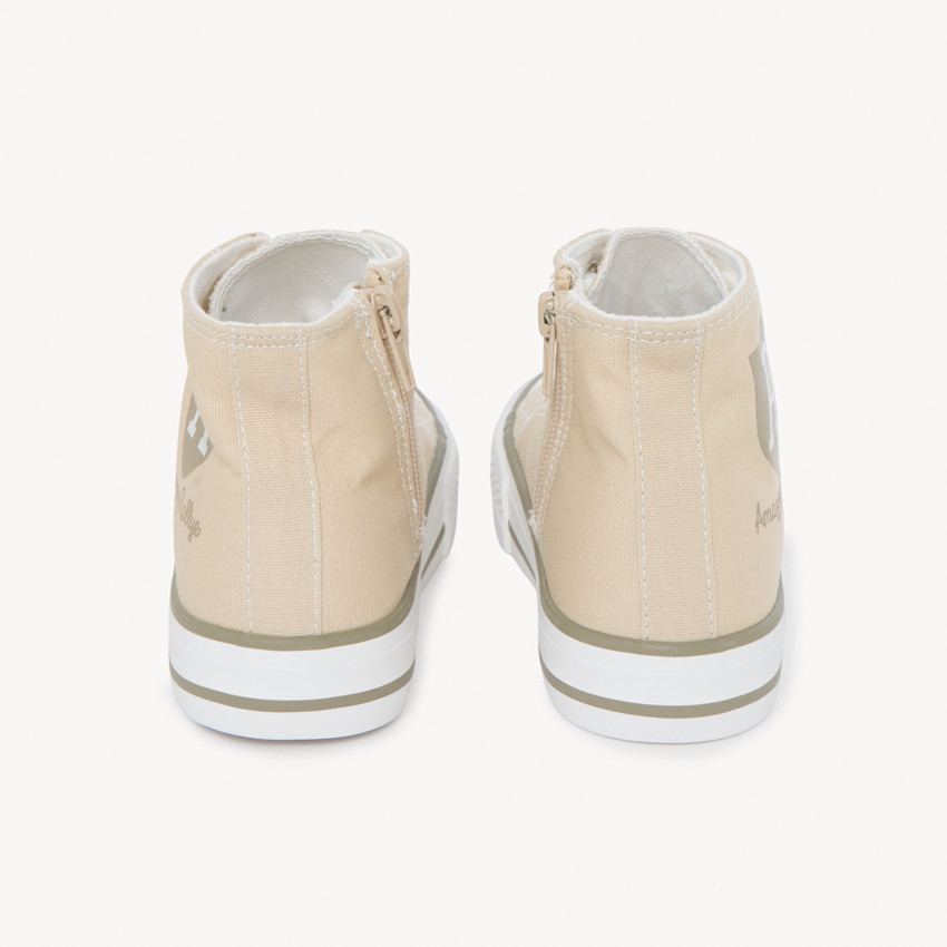 Zapatillas altas con cremallera de tela con estampado de escudo para niño 