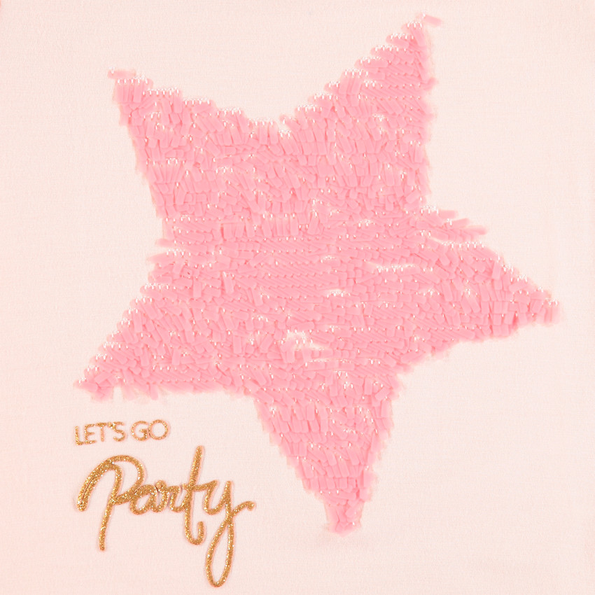 Camiseta manga corta print estrella con lentejuelas 