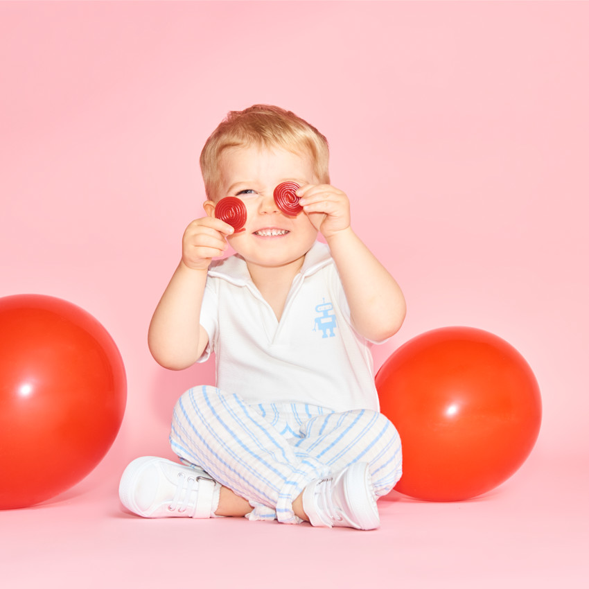 Conjunto de 2 piezas de polo y pantalón a rayas para bebé niño. 