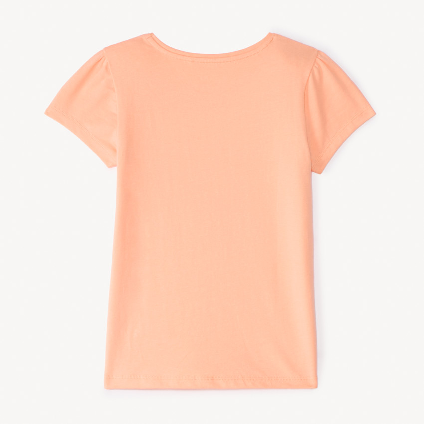 Camiseta de manga corta con estampado y brillos para niña 
