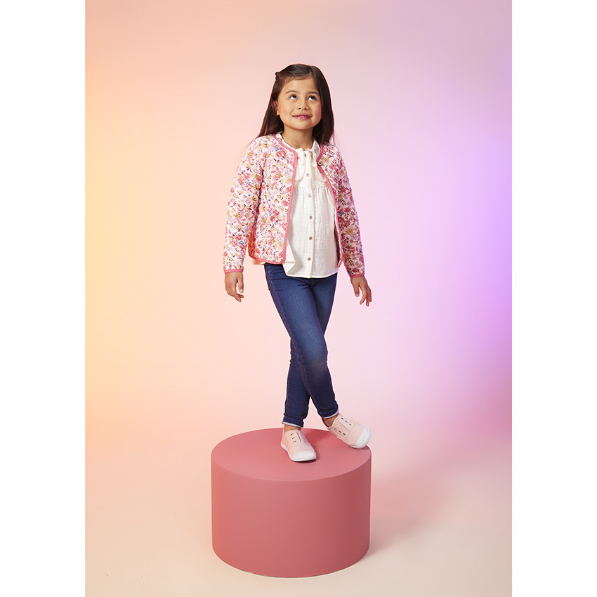 Chaqueta acolchada reversible con estampado floral para niña 