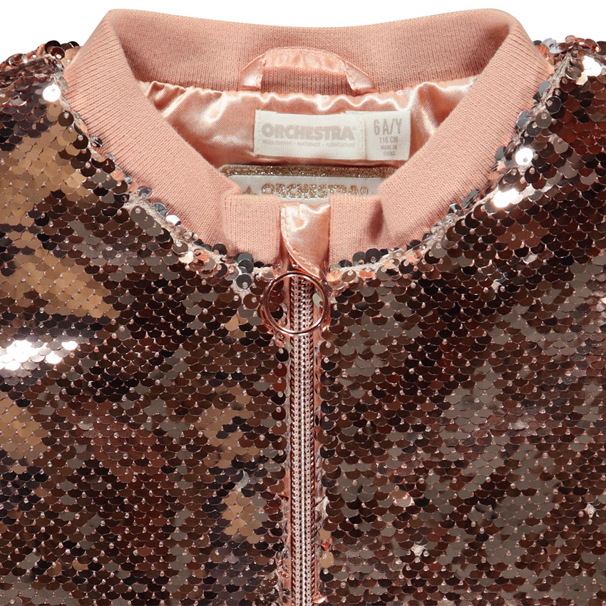 Cazadora de lentejuelas con forro de satén para niña 