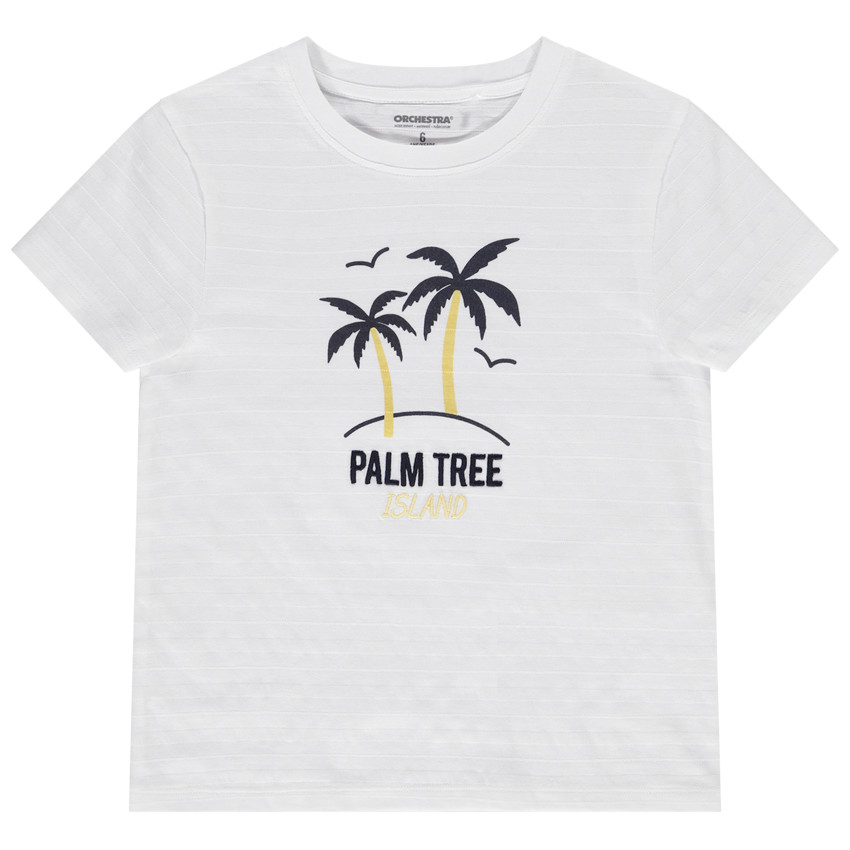 Camiseta manga corta estampado palmeras para niño 