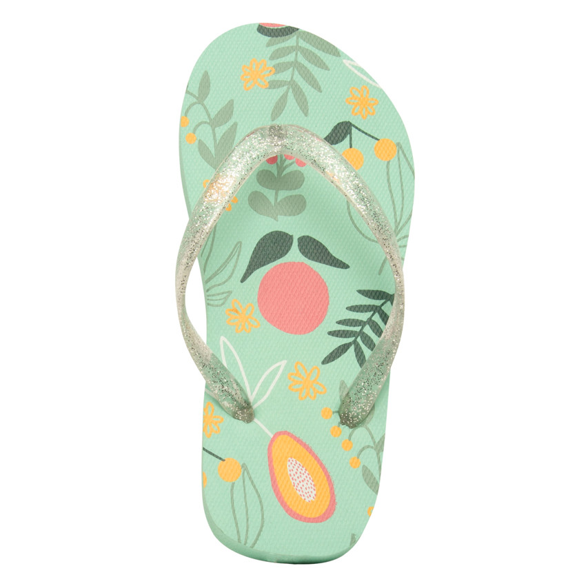 Chanclas con tira brillante y estampado de frutas para niña 