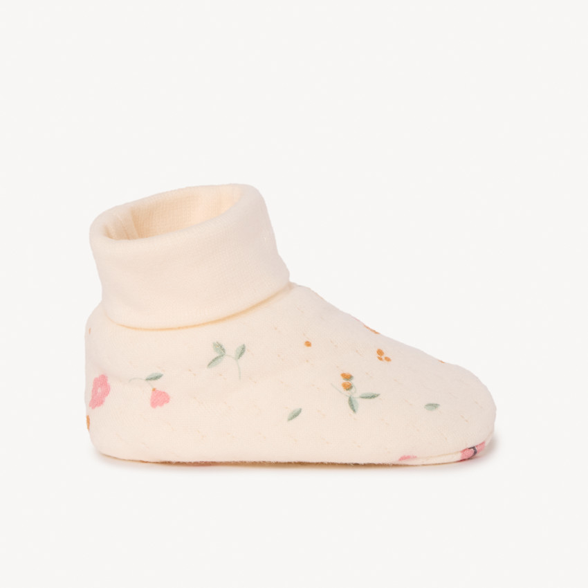 Chaussons en jersey imprimé fleurs pour bébé fille 