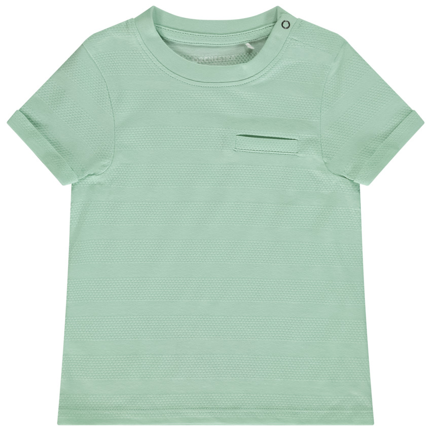 Camiseta manga corta lisa efecto texturizado para bebé niño 