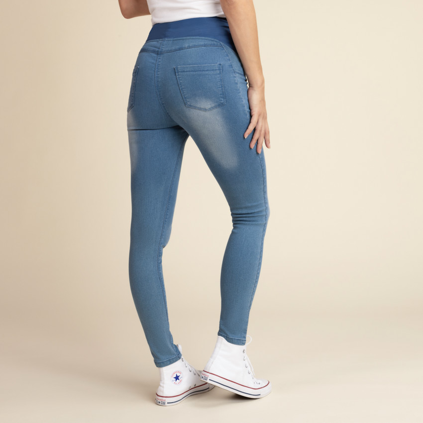 Pantalones para embarazada skinny extra stretch con banda ancha 