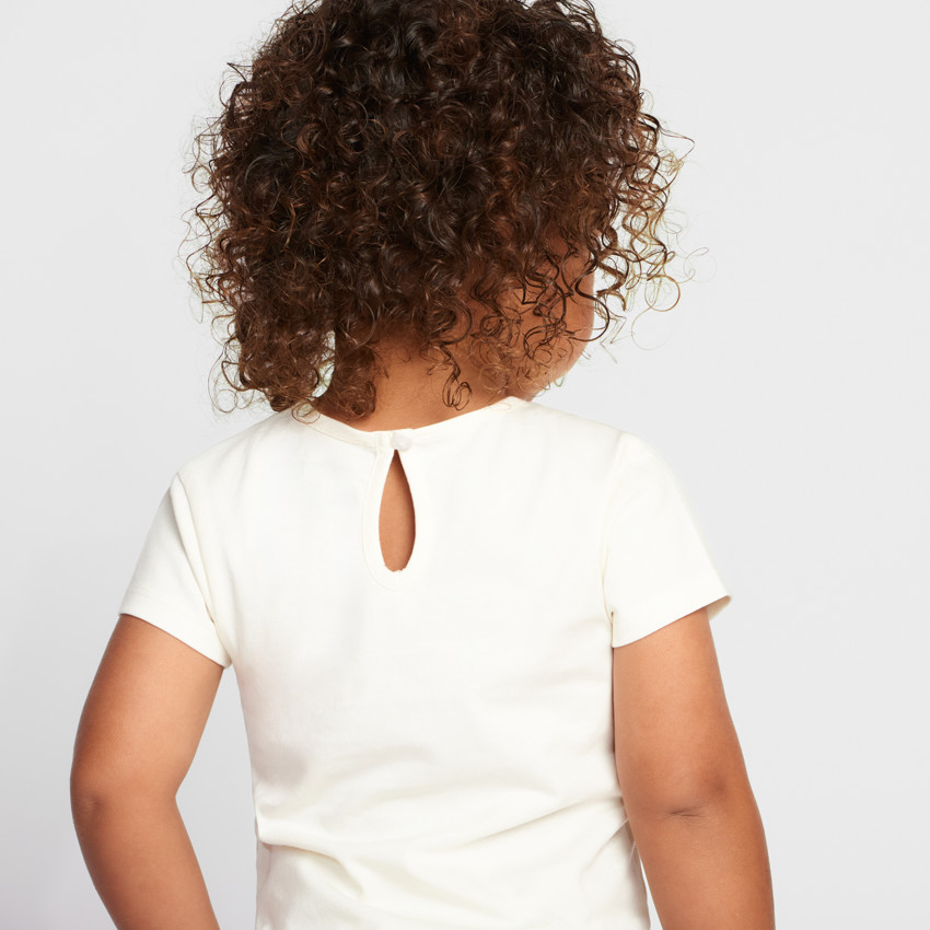 T-shirt manches courtes brodé fleurs pour bébé fille 