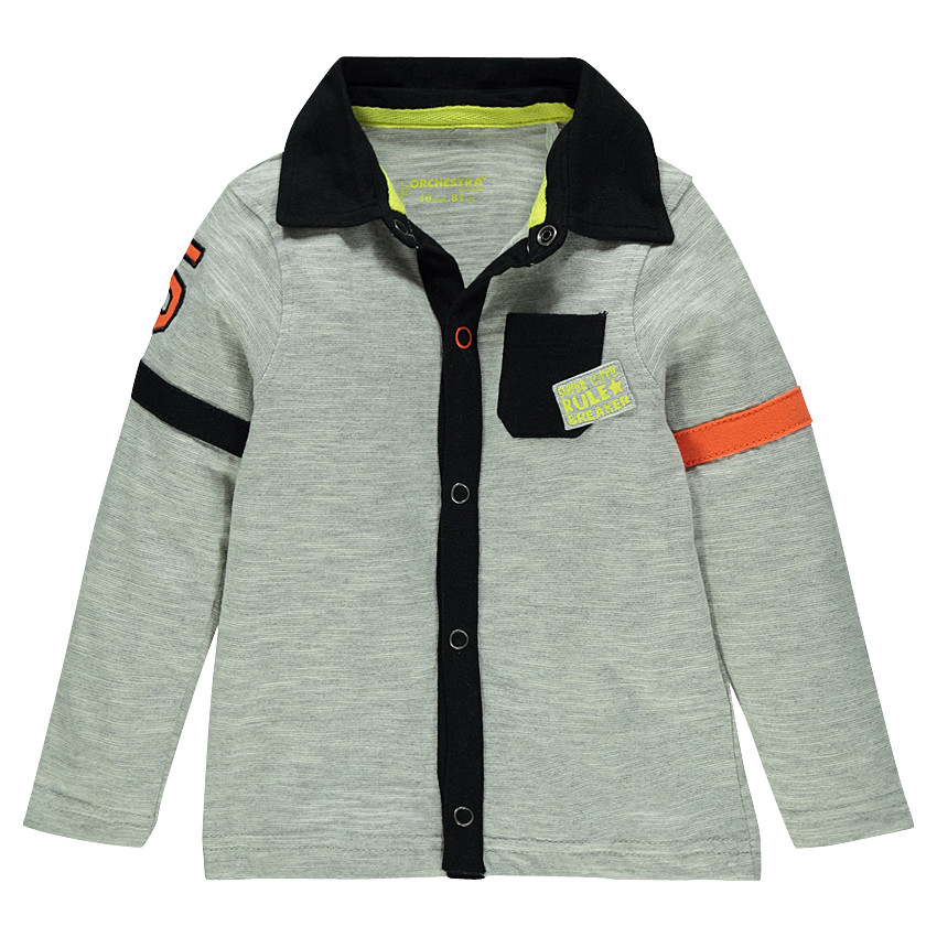 Polo manga larga con bolsillo con detalle 