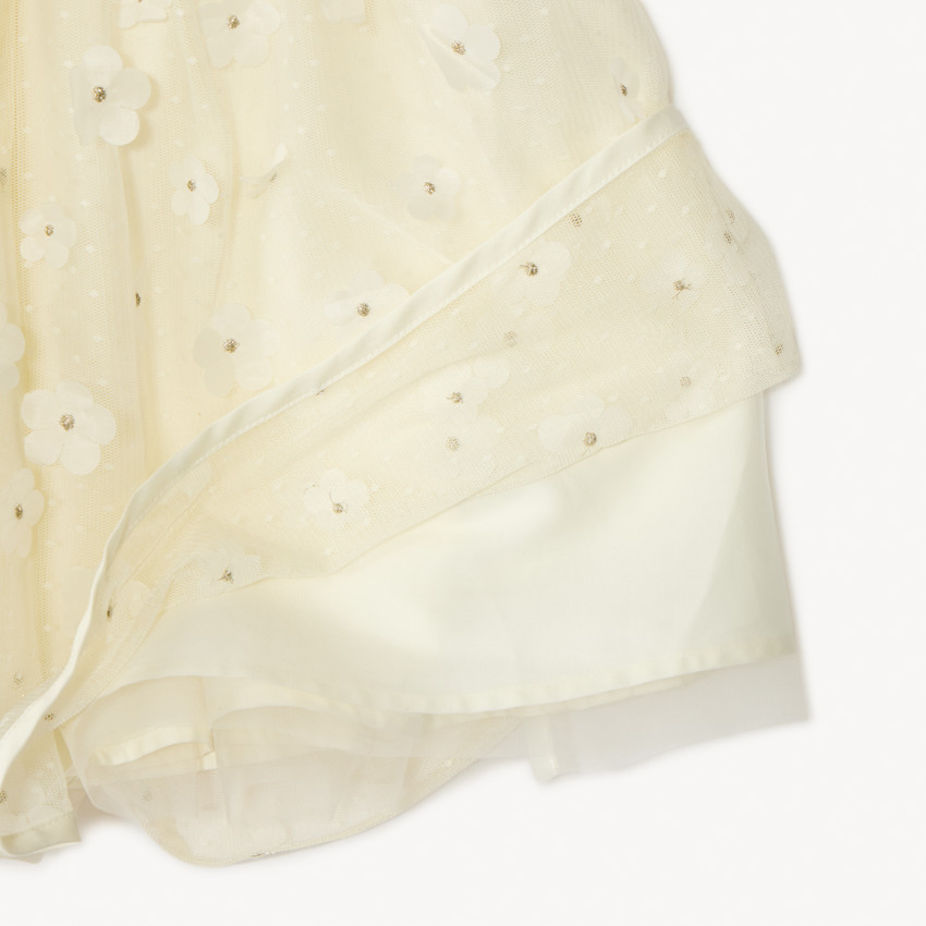 Falda de tul con flores 3D para niña 