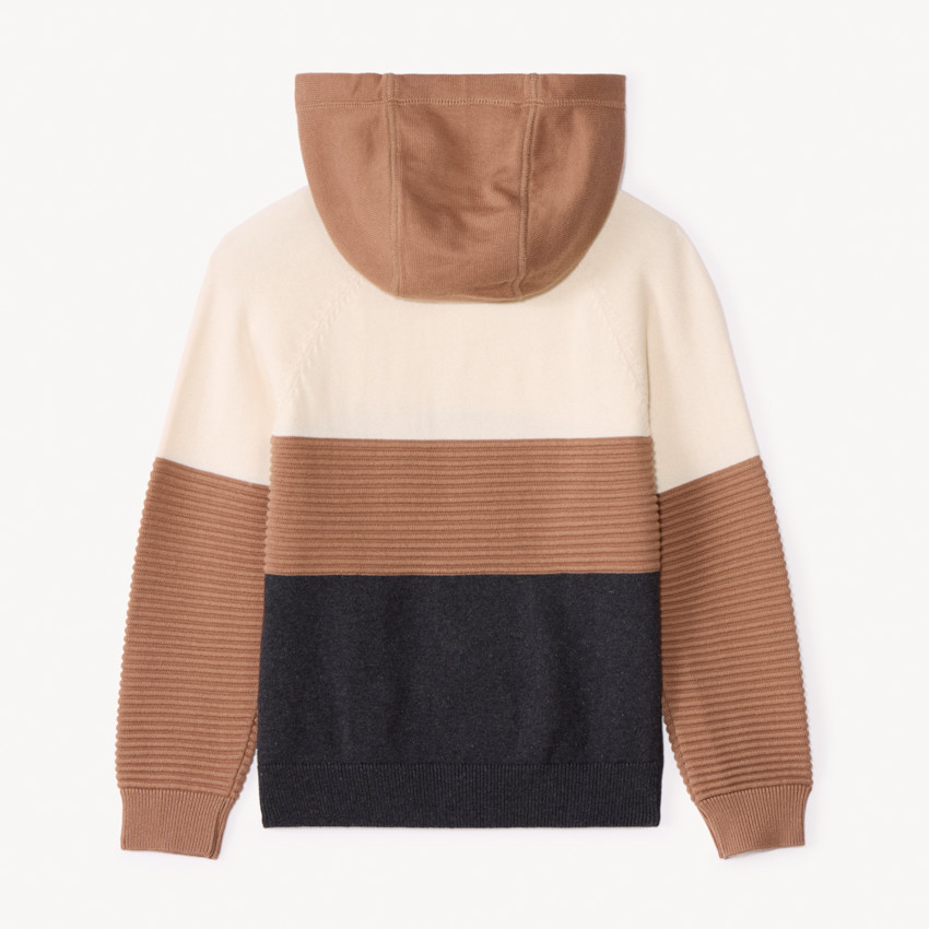 Jersey de manga larga con capucha efecto colorblock para niño 