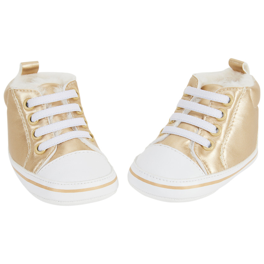 Zapatillas altas efecto metalizado para bebé niña 