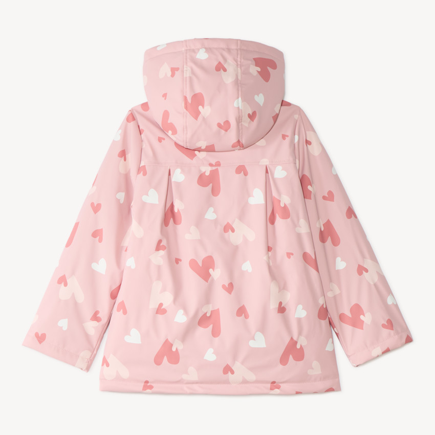 Parka de lluvia para niña con capucha y colores que cambian. 