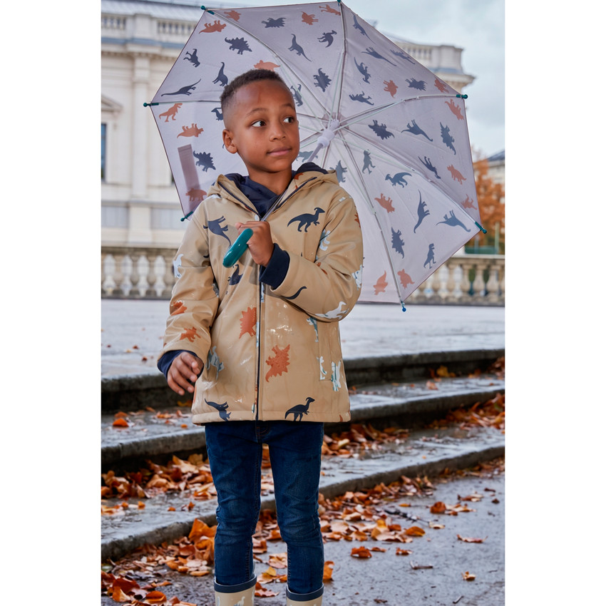 Parka de lluvia para niño con capucha y colores cambiantes 