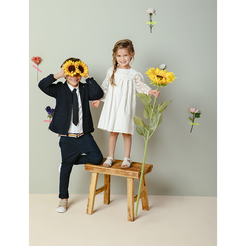 Camisa de manga larga de gala con corbata desmontable 