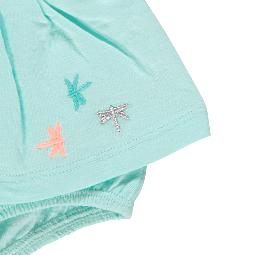 Conjunto con blusa estampada de nenúfares y pololo 