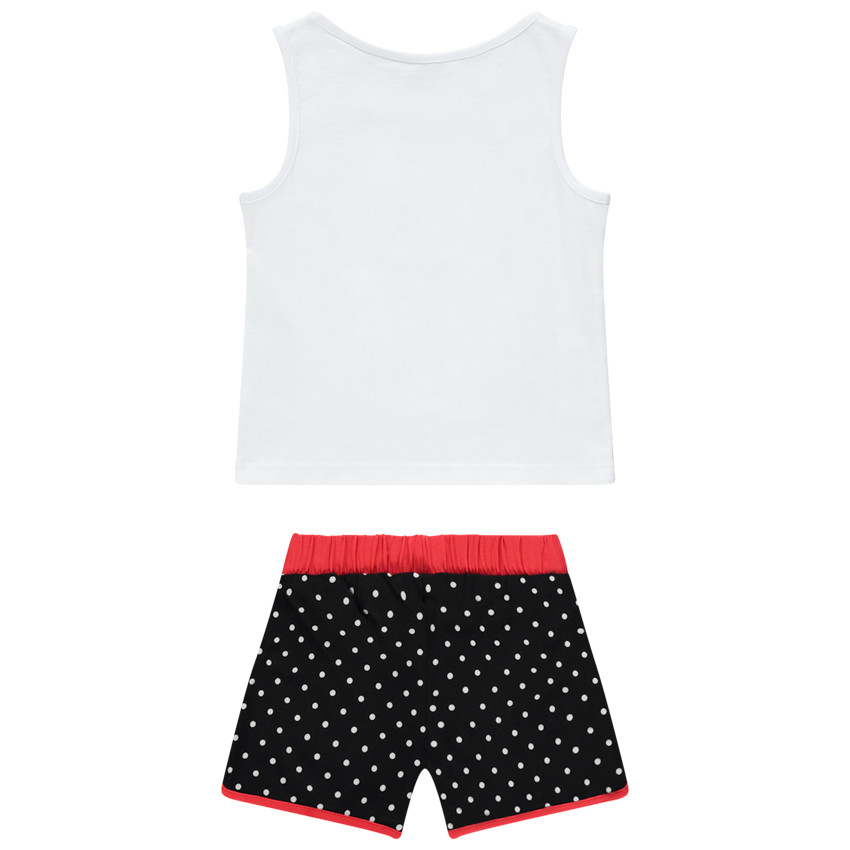 Ensemble avec débardeur à papillon en sequins et short à pois 