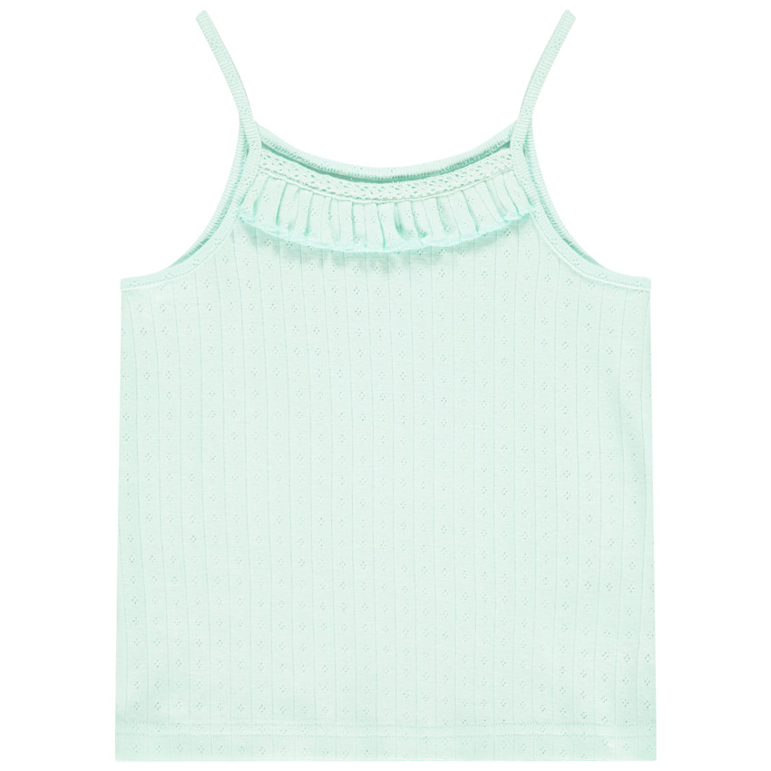 Camiseta sin mangas de punto calado para niña 