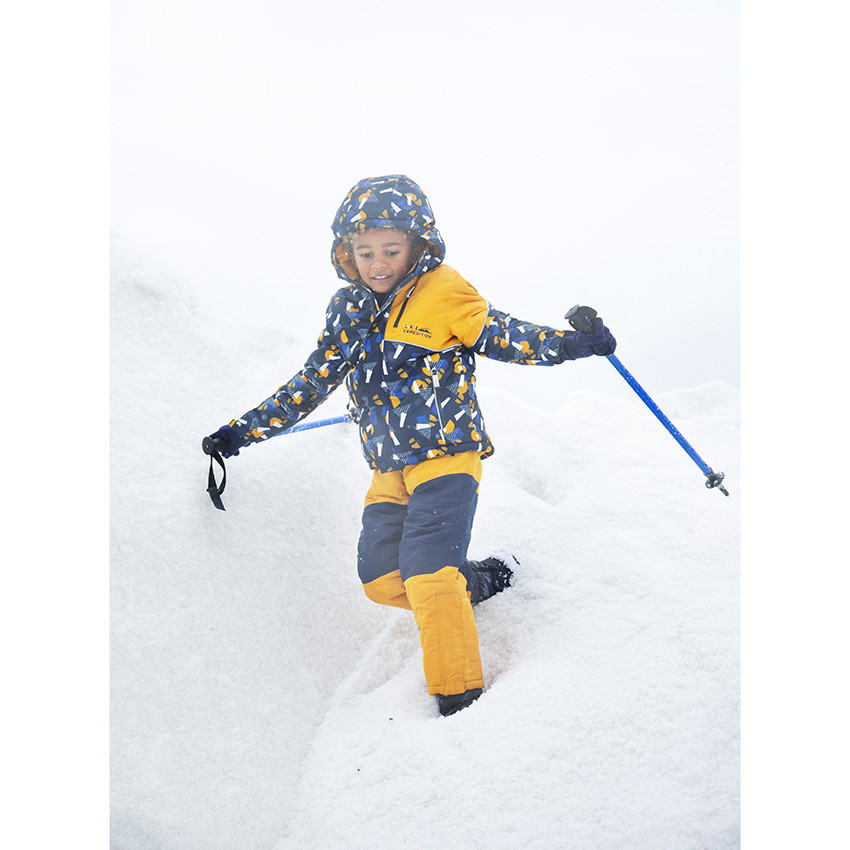 Pantalón de esquñi bicolor impermeable con tirantes ajustables y desmontables 