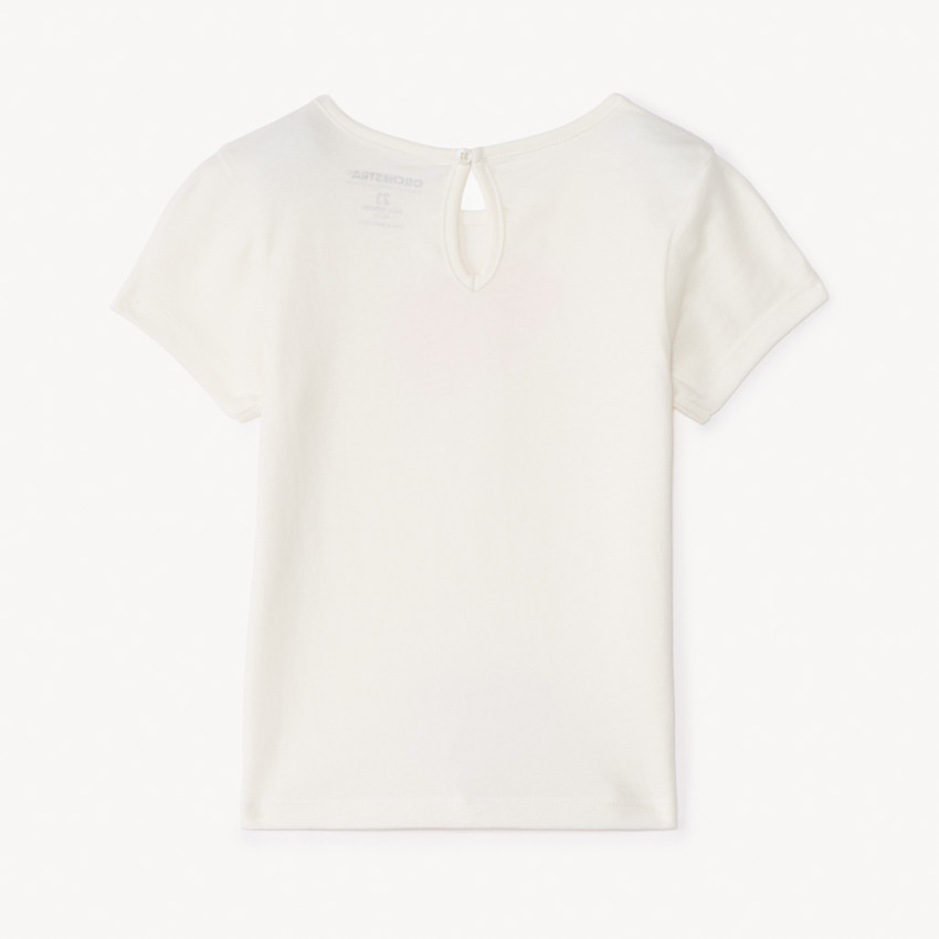 Camiseta de manga corta con estampado divertido para niña. 