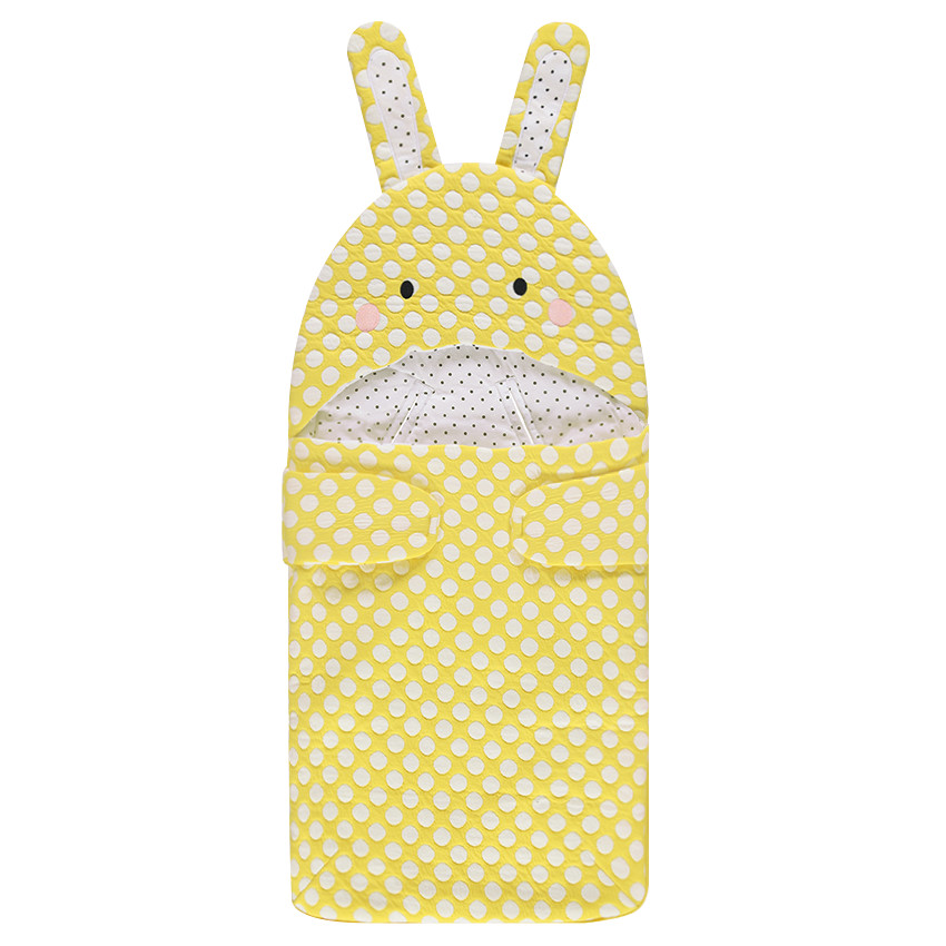 Saco de dormir con lunares y forma de conejo 