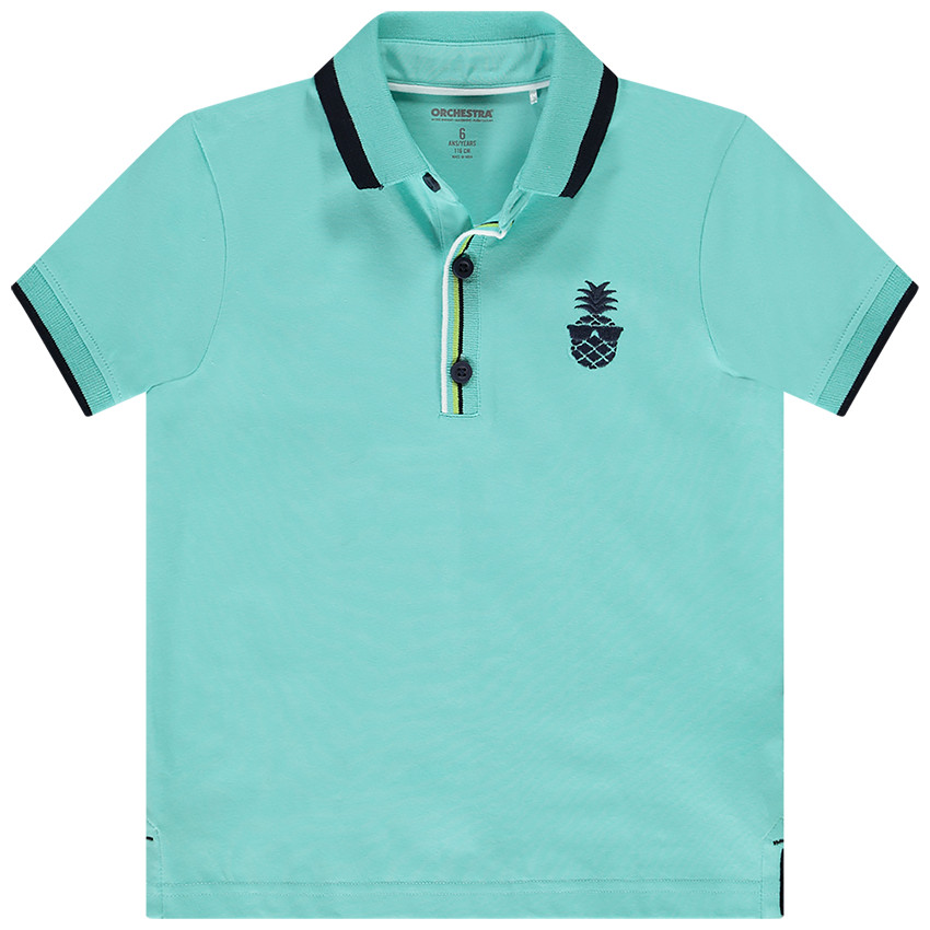Polo manches courtes broderie et print pour garçon 
