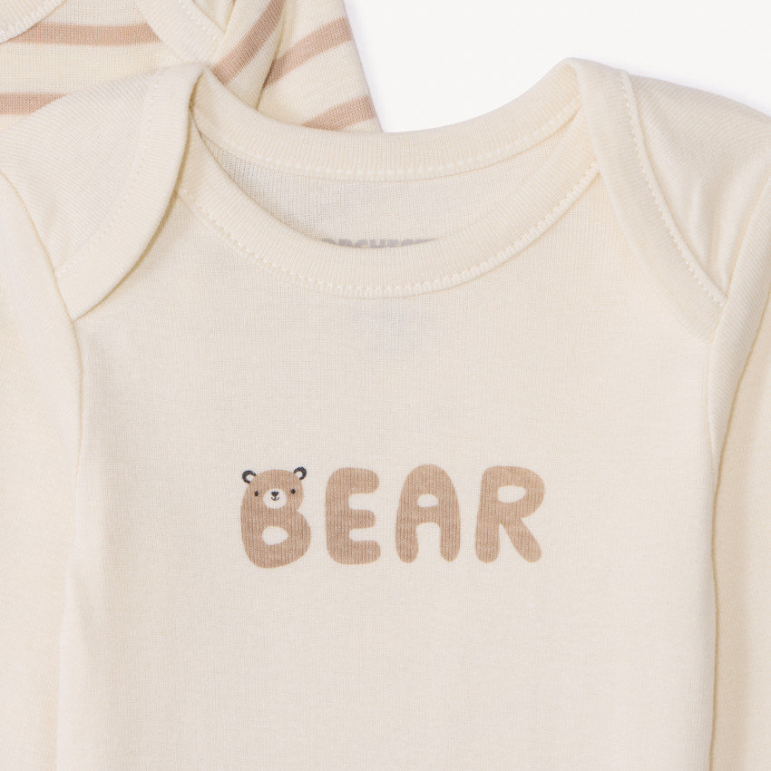 Conjunto de 5 bodies de manga larga con estampado de ositos para bebé 