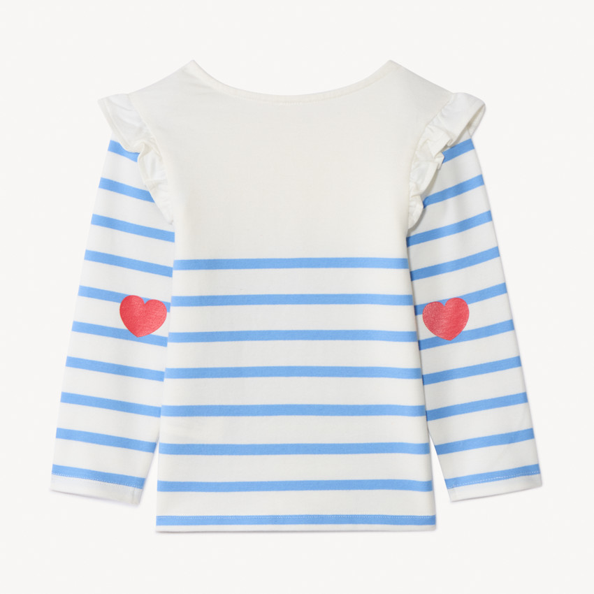 T-shirt manches longues marinière pour bébé fille  