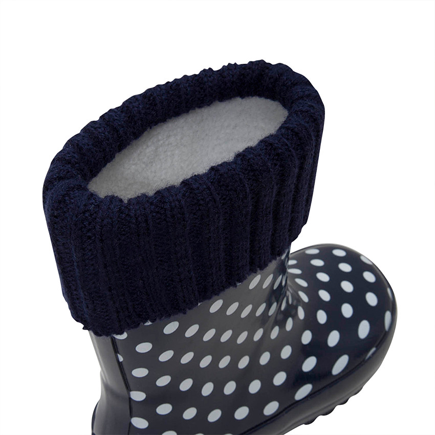 Botas de agua de caucho con cuello de punto e interior de la 20 a la 23 