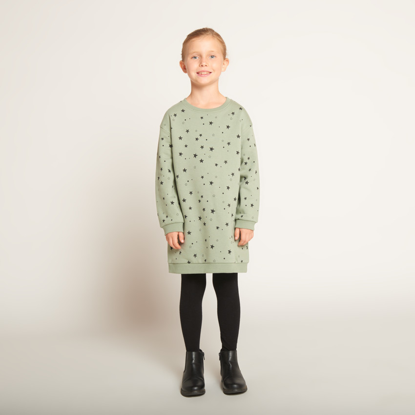 Vestido de felpa con estampado de estrellas para niña 