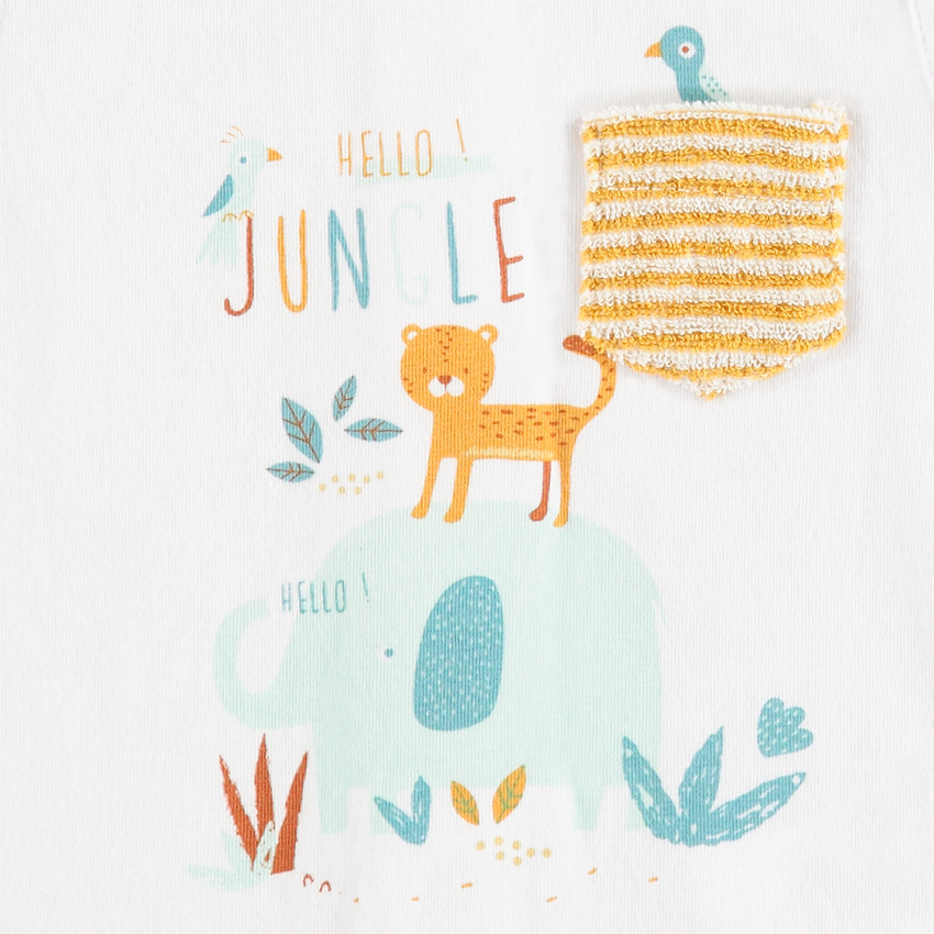 Ensemble avec débardeur motif jungle et bermuda en éponge rayé  Additional Ensemble avec débardeur motif jungle et bermuda en éponge rayé