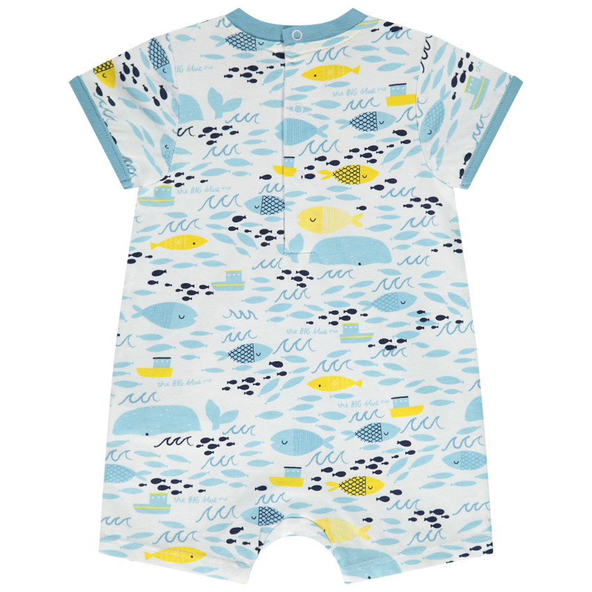 Combinaison courte en jersey imprimé fantaisie pour bébé garçon 