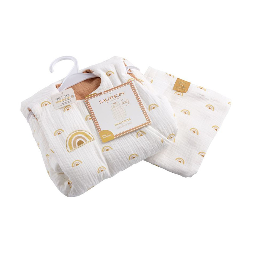 Gigoteuse 0-6M sans manches ouatinée et imprimée Sunlight - Écru 