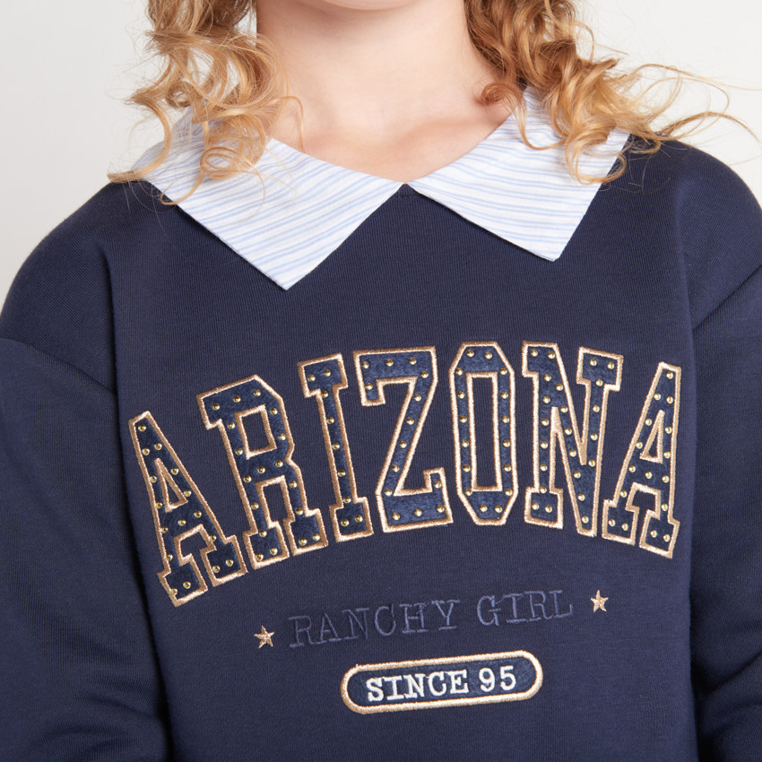 Robe en molleton fantaisie avec col chemise pour fille 