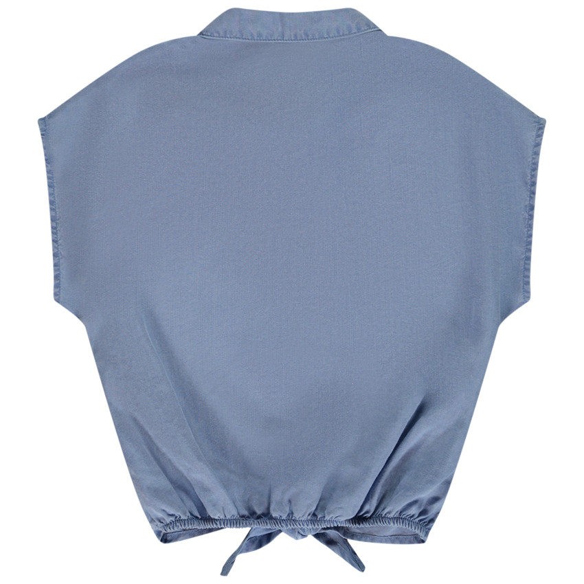Camisa de manga corta para niña con lazo 