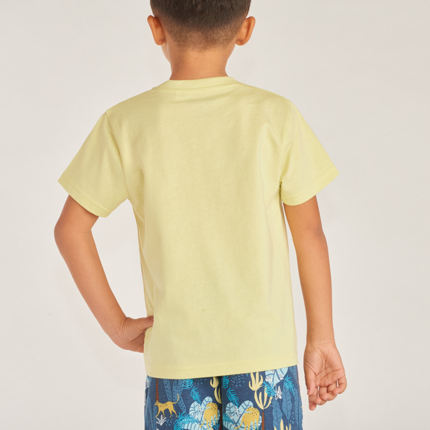 Camiseta de manga corta estampada con coco para niño 