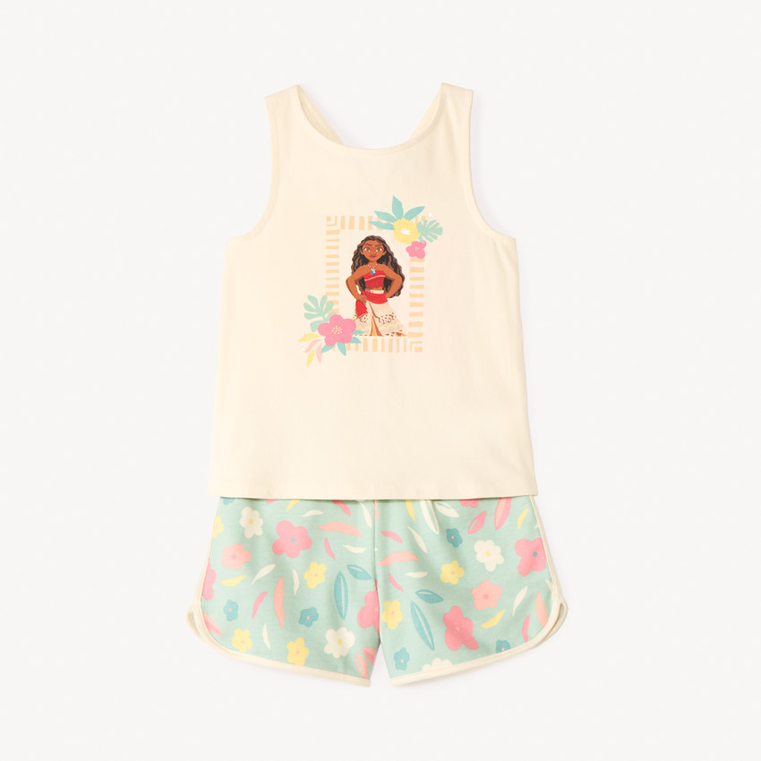 Conjunto de 2 piezas camiseta sin mangas + short Vaiana Disney para niña 