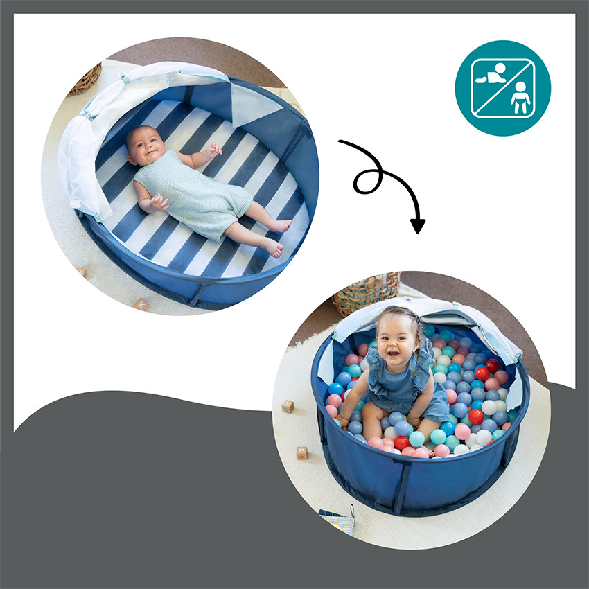 Zona de juegos portátil para bebé Babyni anti-UV - Rayas marineras 
