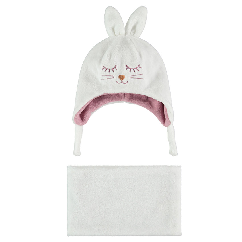 Conjunto de gorro con orejas de conejo en relieve y bufanda de borreguito  Additional Conjunto de gorro con orejas de conejo en relieve y bufanda de borreguito