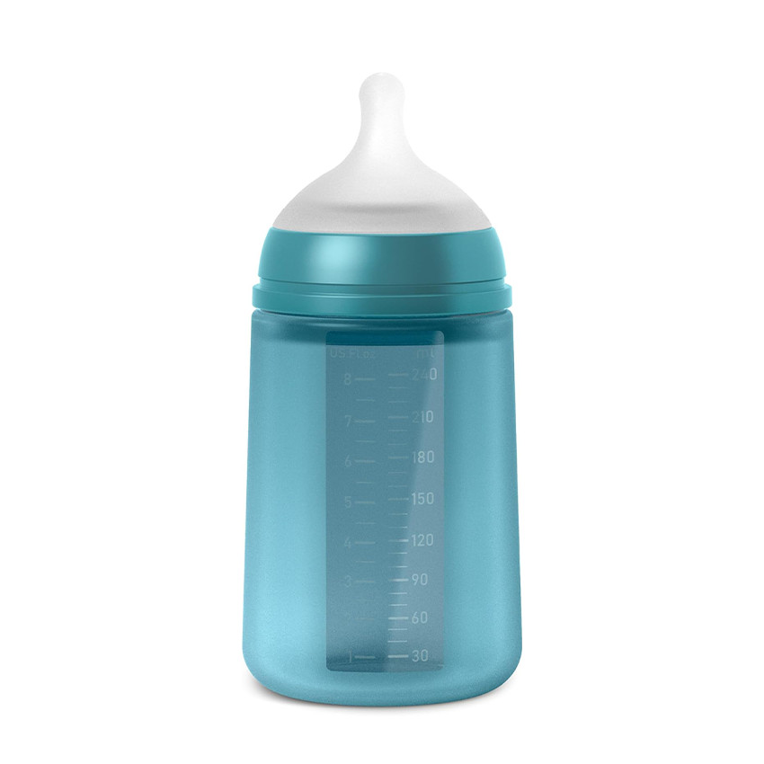 Biberón silicona Colour Essence 240ml azul intenso 