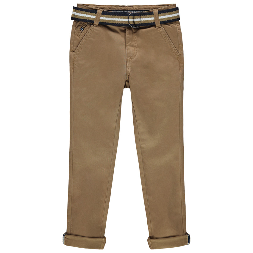 Pantalon droit à ceinture rayée amovible 