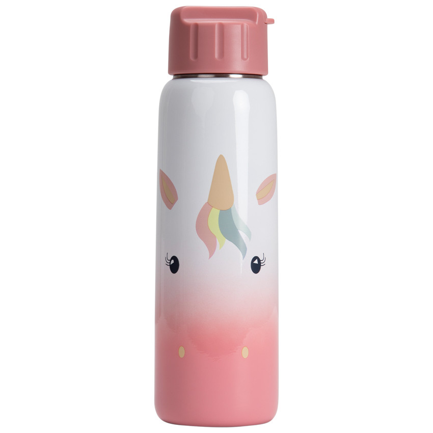 Botella de metal con pajita 380 ml - Licorne 